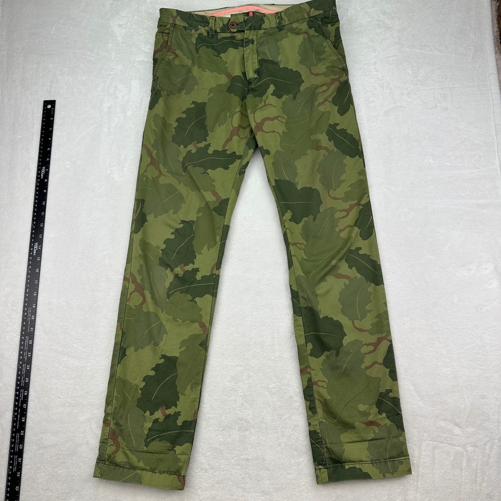 Scotch & Soda Amsterdam Couture Men's Bowie Leaf Camo Print Pants Sz 31/32